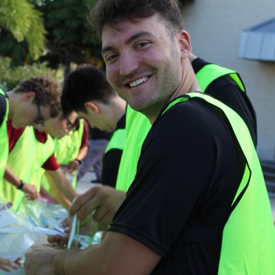 Student Helping with Food Packaging